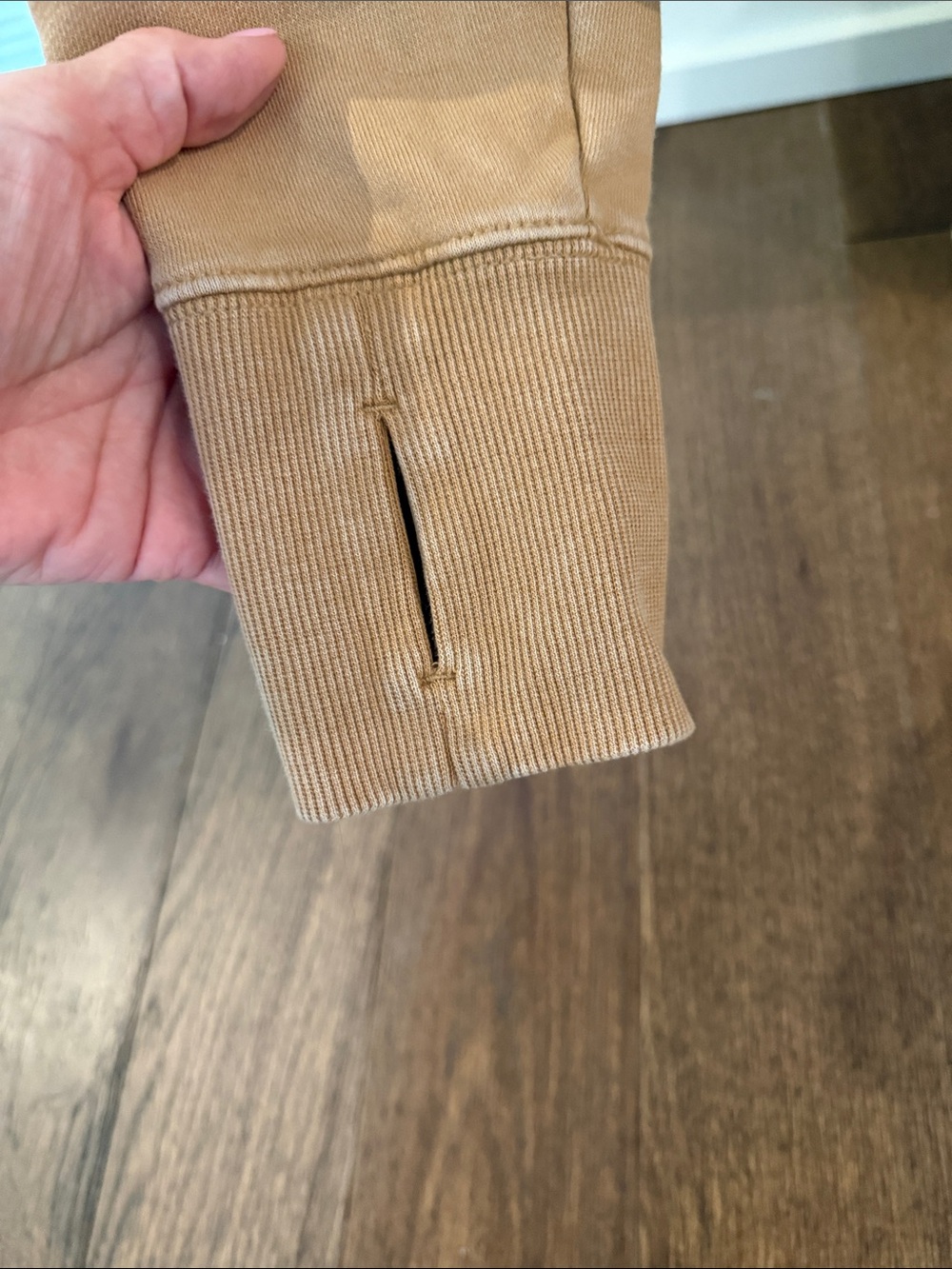 Joy Lab Women’s Half-Zip Hoodie Sweatshirt - Tan - Picture 2 of 3